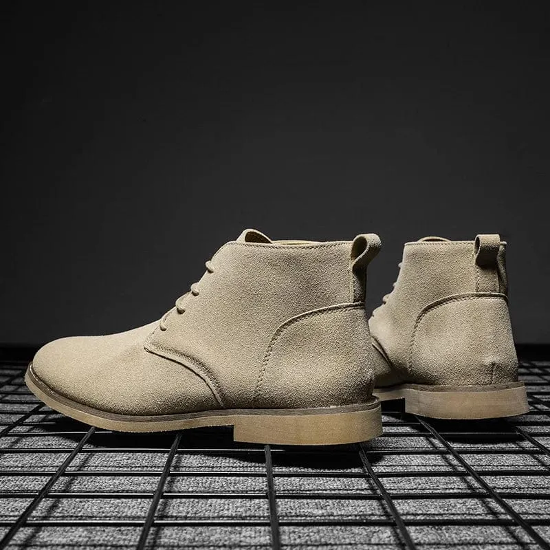 Men's Classic Suede Chelsea Boots | Lace-Up Ankle Footwear for Men