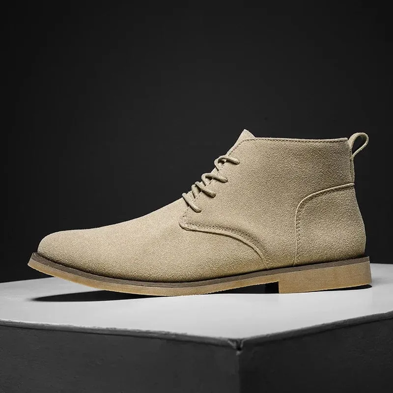 Men's Classic Suede Chelsea Boots | Lace-Up Ankle Footwear for Men