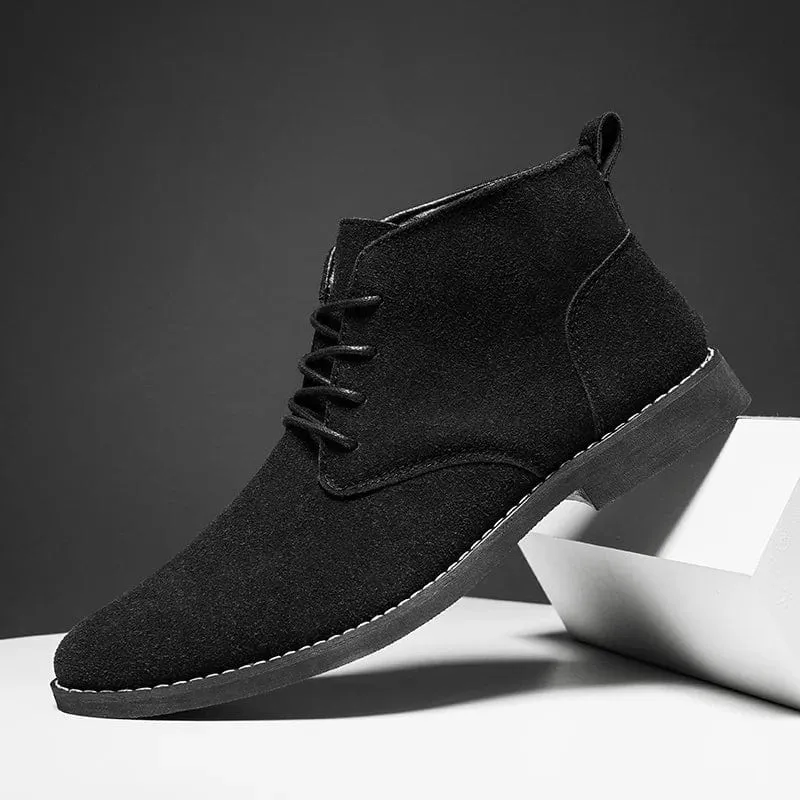 Men's Classic Suede Chelsea Boots | Lace-Up Ankle Footwear for Men