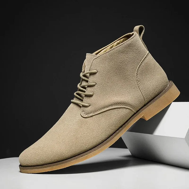 Men's Classic Suede Chelsea Boots | Lace-Up Ankle Footwear for Men