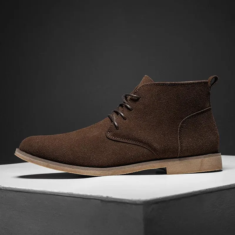 Men's Classic Suede Chelsea Boots | Lace-Up Ankle Footwear for Men