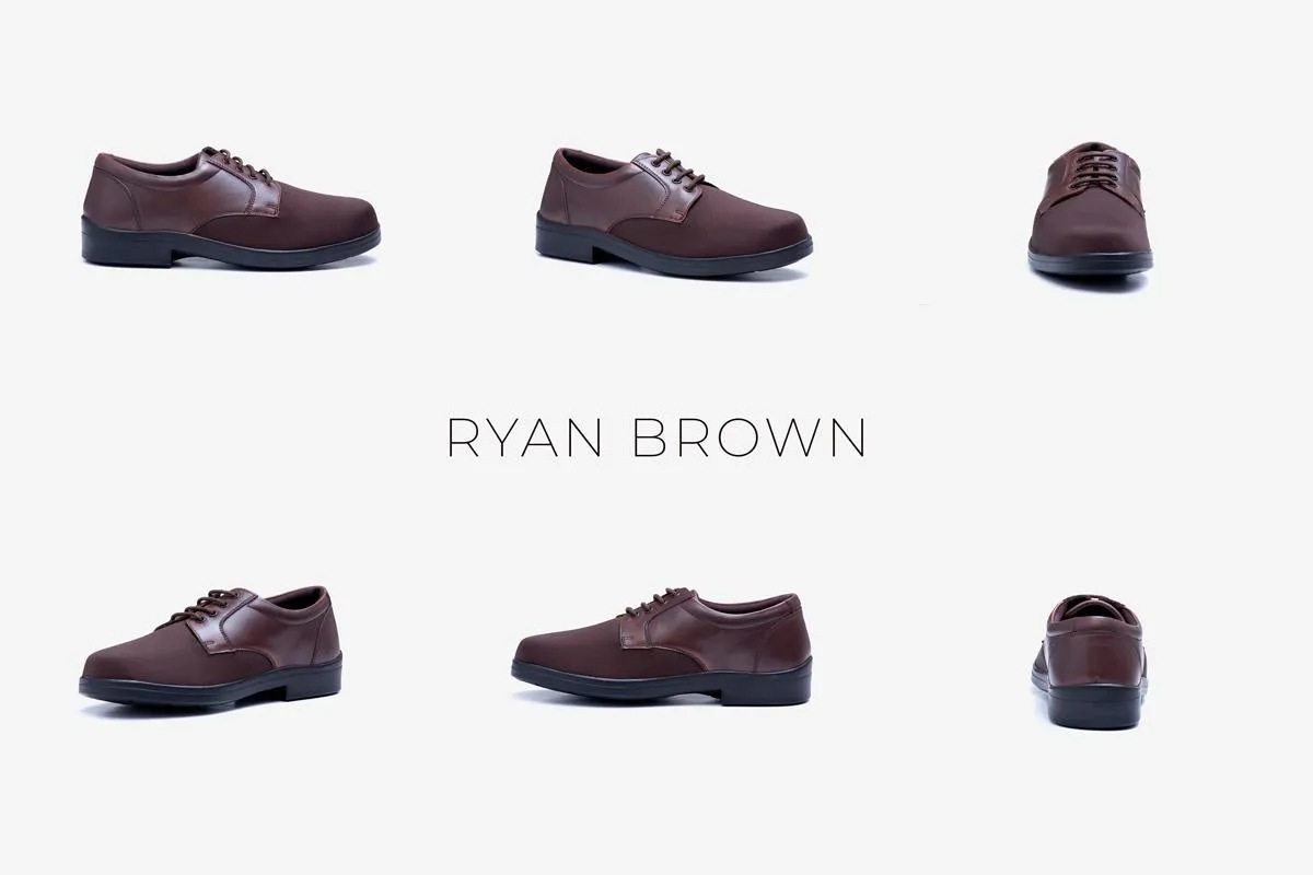 Mens Wide Fit Tredd Well Ryan Lace Up Shoes - Brown