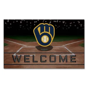 Milwaukee Brewers Rubber Door Mat - 18in. x 30in.