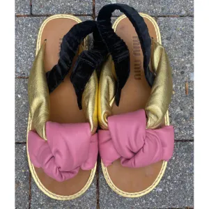 Miu Miu Nappa Knot Multicolor Sandals - 39.5