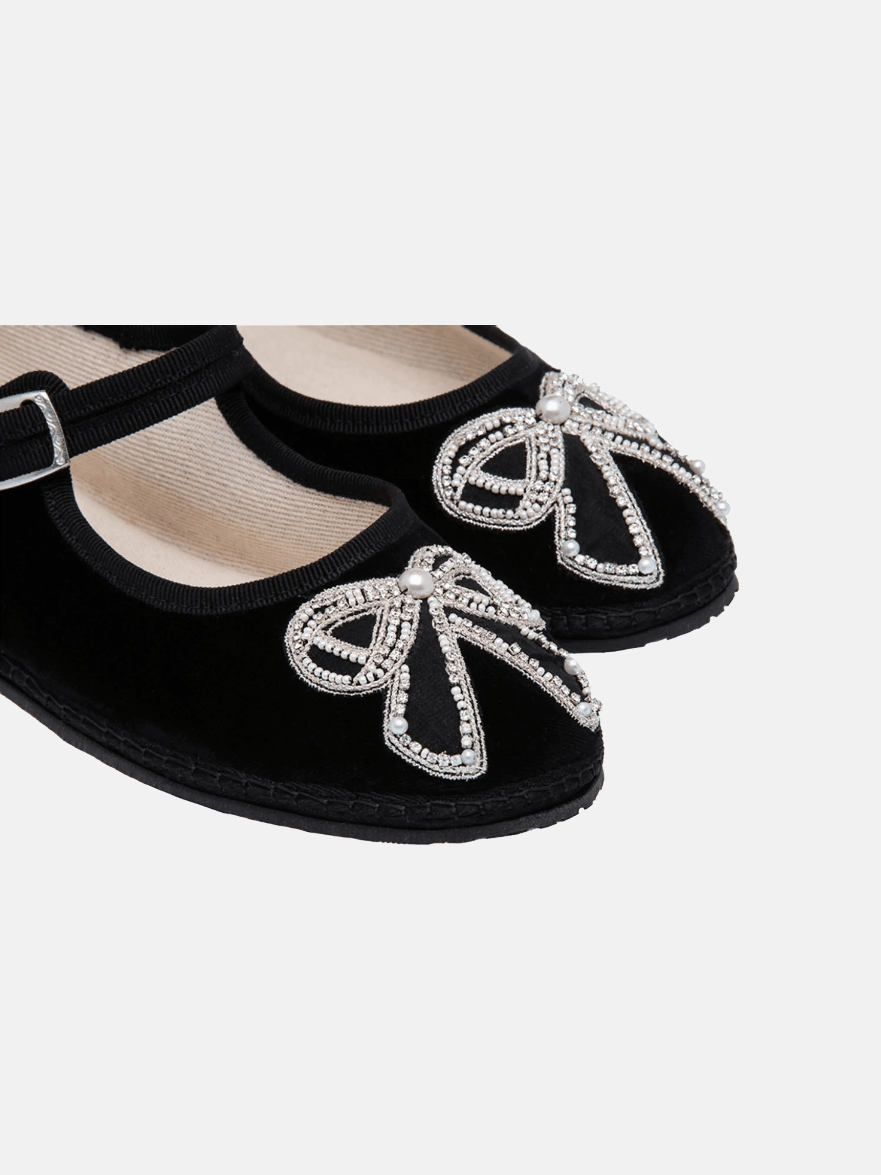 MJ Camille Black Bow Embroidery