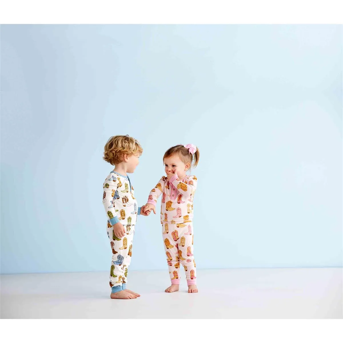 Mud Pie Pink Cowgirl Boots 2pc Pajama Set