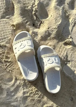 Mules Eva slide MOU White