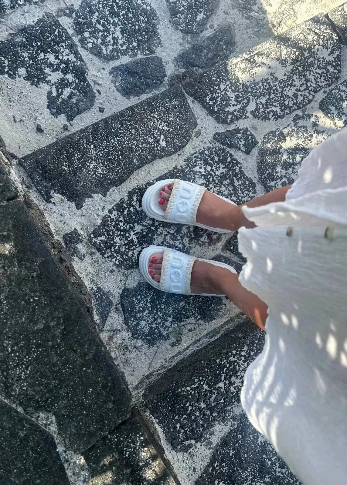 Mules Eva slide MOU White