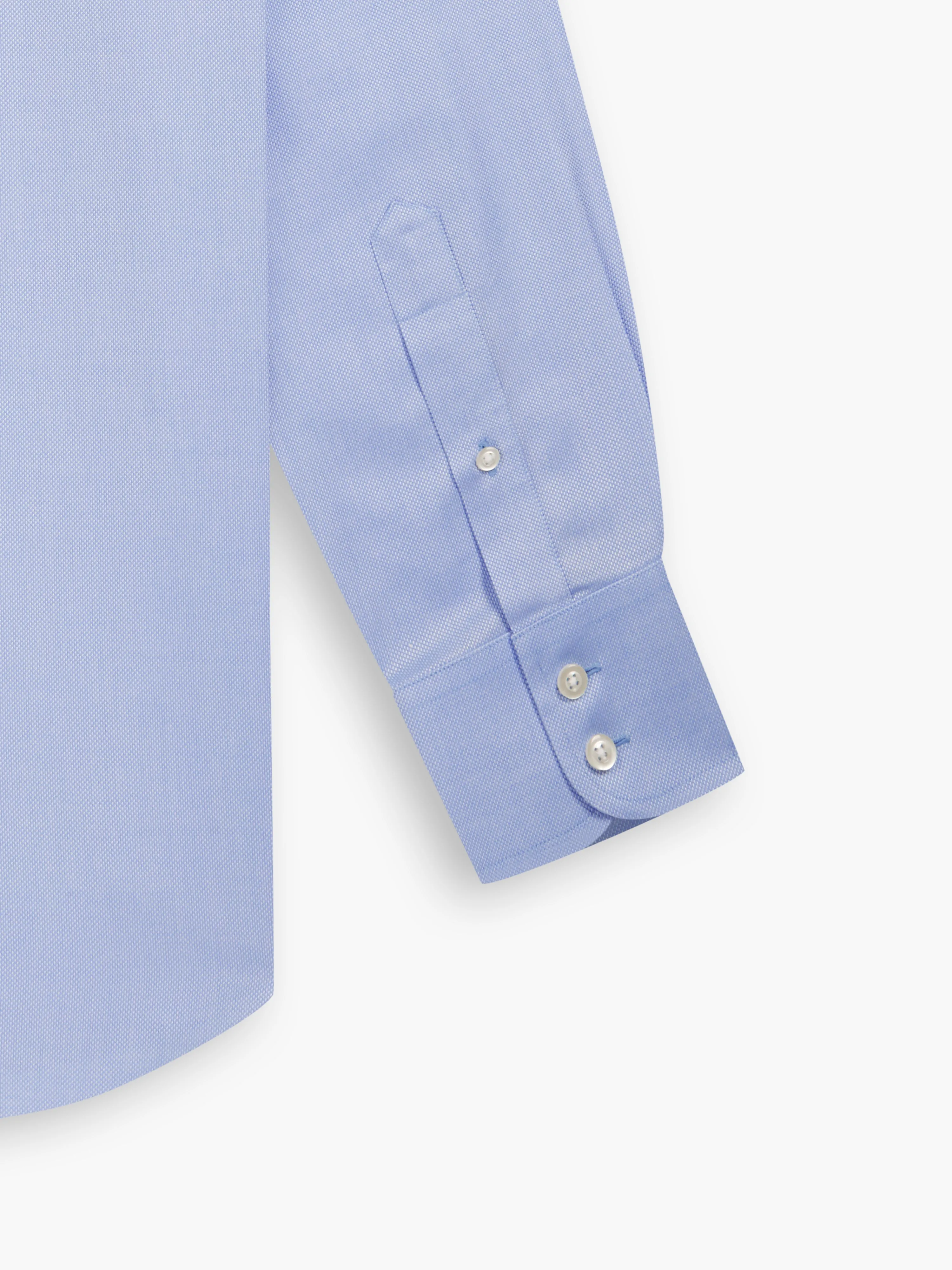 Non-Iron Blue Royal Oxford Fitted Single Cuff Classic Collar Shirt