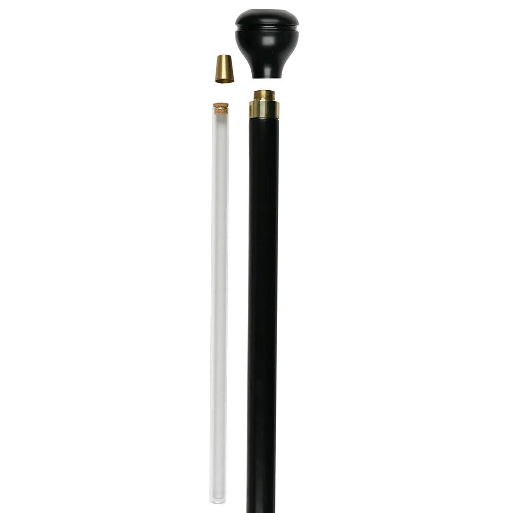 Number One Dad Flask Walking Stick w/ Black Beechwood Shaft & Pewter Collar