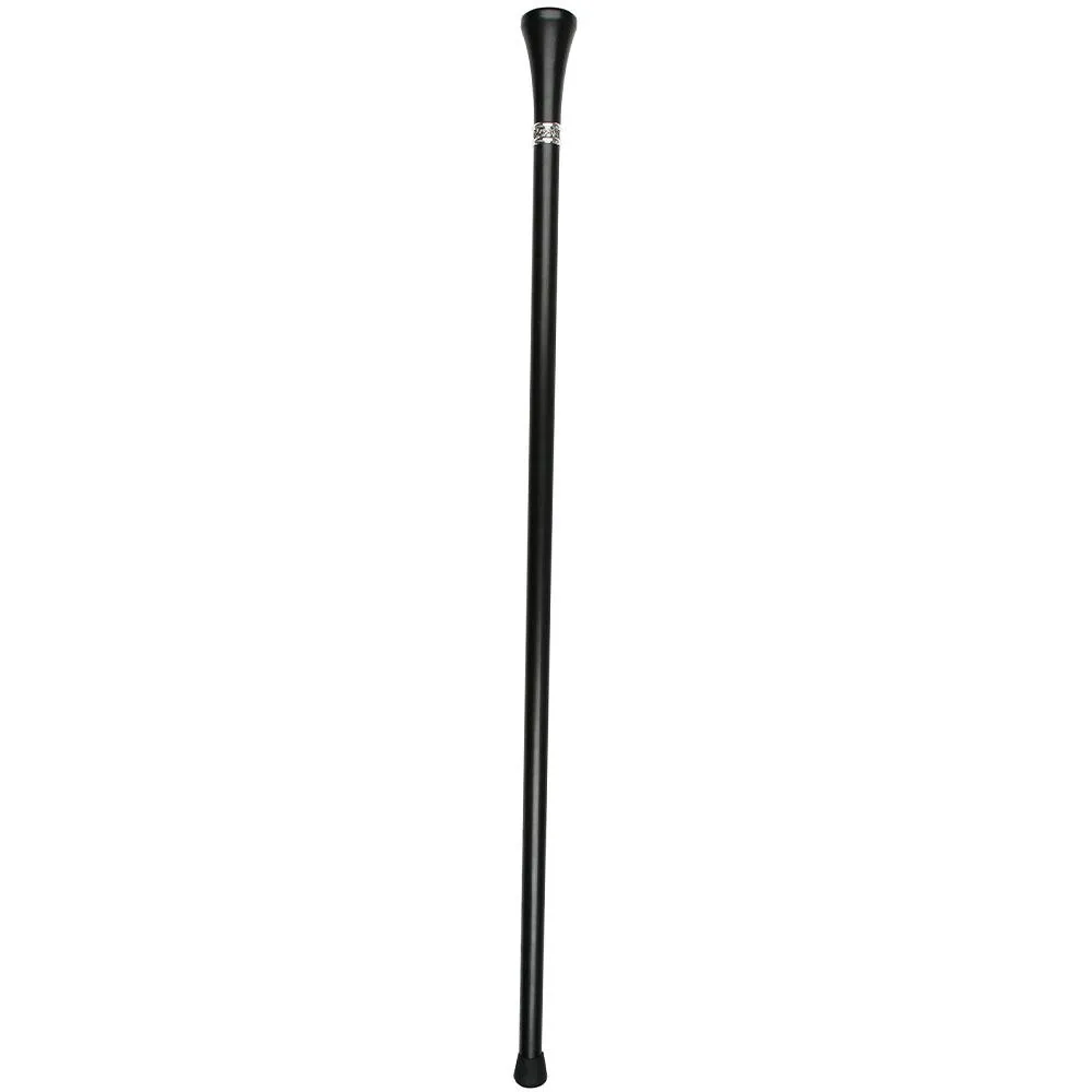Number One Dad Flat Top Walking Stick w/ Black Beechwood Shaft & Pewter Collar