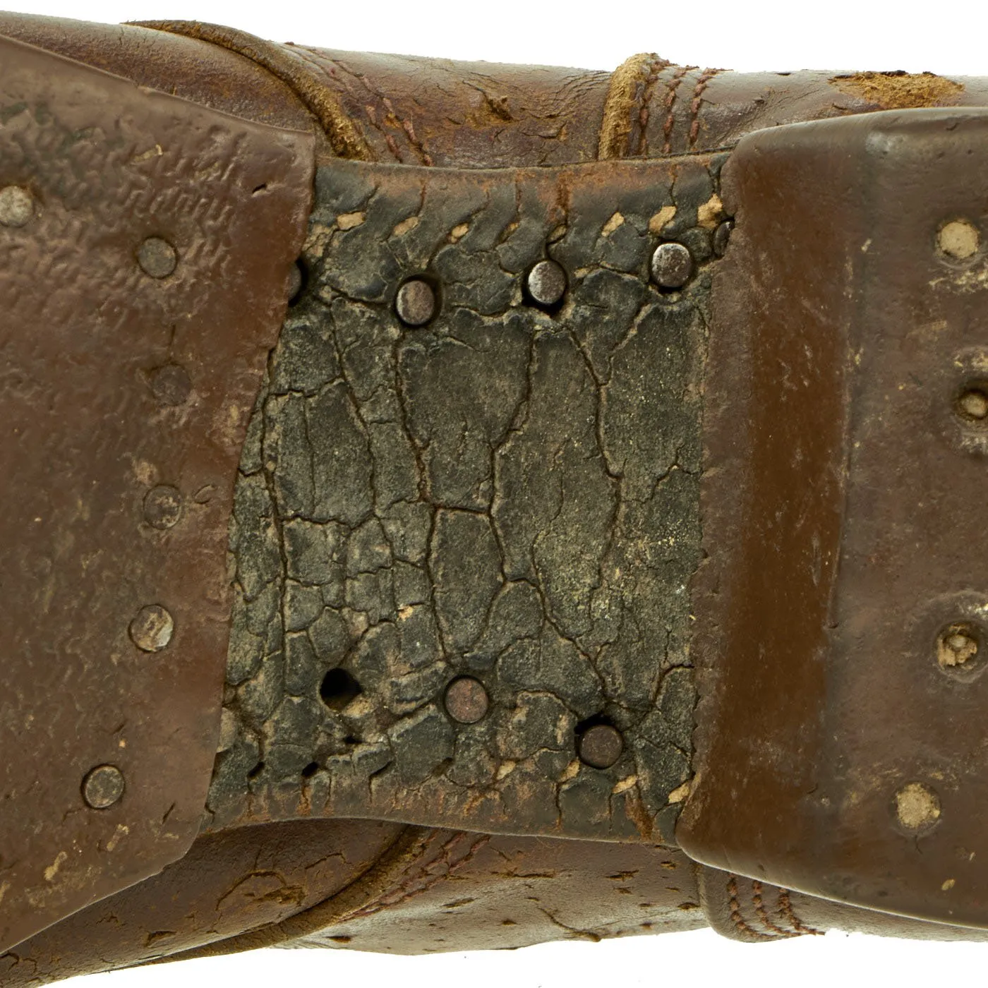 Original U.S. WWII Airborne Paratrooper Brown Leather Jump Boots - Service Used