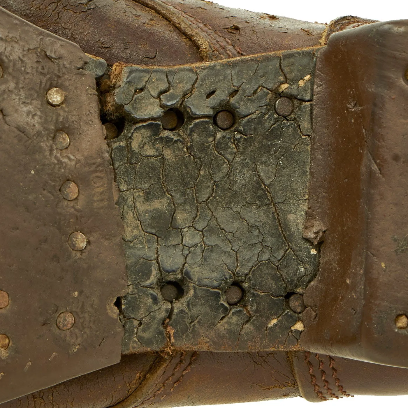 Original U.S. WWII Airborne Paratrooper Brown Leather Jump Boots - Service Used