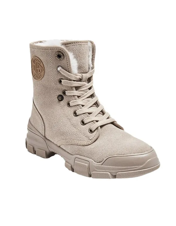 Plush Martin Thick Suede Winter Boots For Women