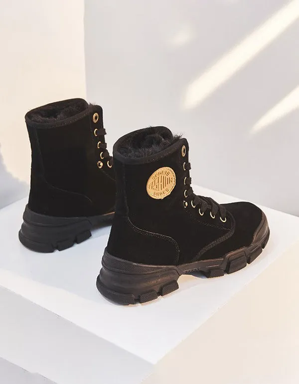 Plush Martin Thick Suede Winter Boots For Women