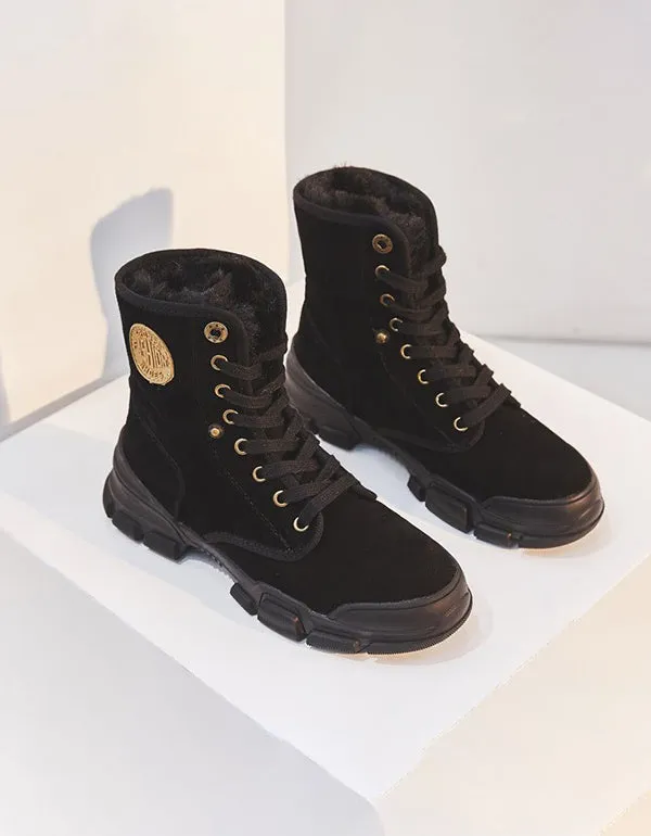 Plush Martin Thick Suede Winter Boots For Women