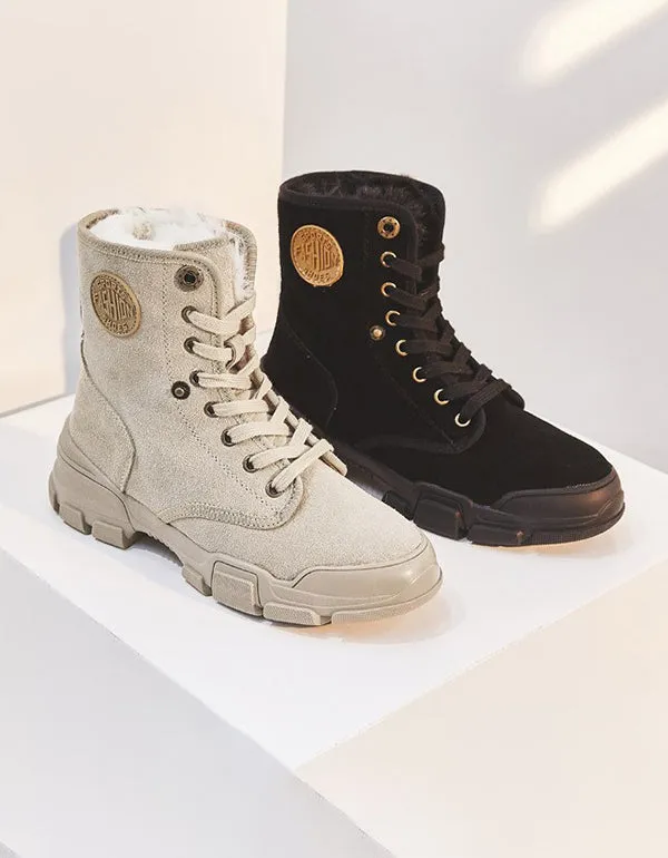 Plush Martin Thick Suede Winter Boots For Women