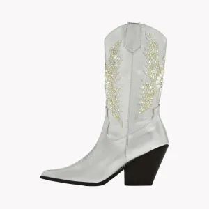 Pre Order:  Bling Studded Wedge Boots