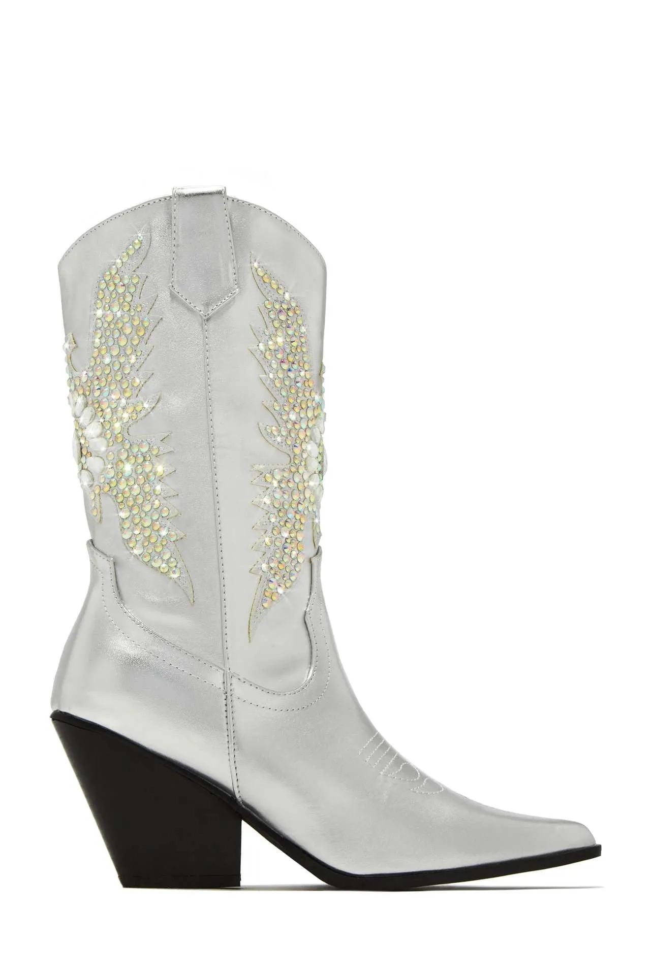 Pre Order:  Bling Studded Wedge Boots