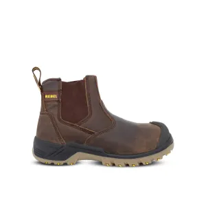 REBEL CRAZY HORSE CHELSEA BOOT STC BROWN SIZE 14