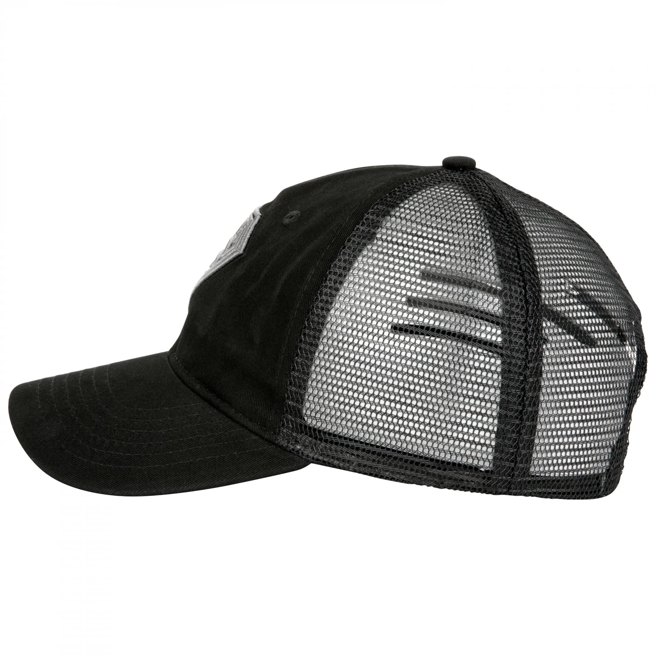 Superman Classic Symbol Black on Black Curved Brim Adjustable Dad Hat