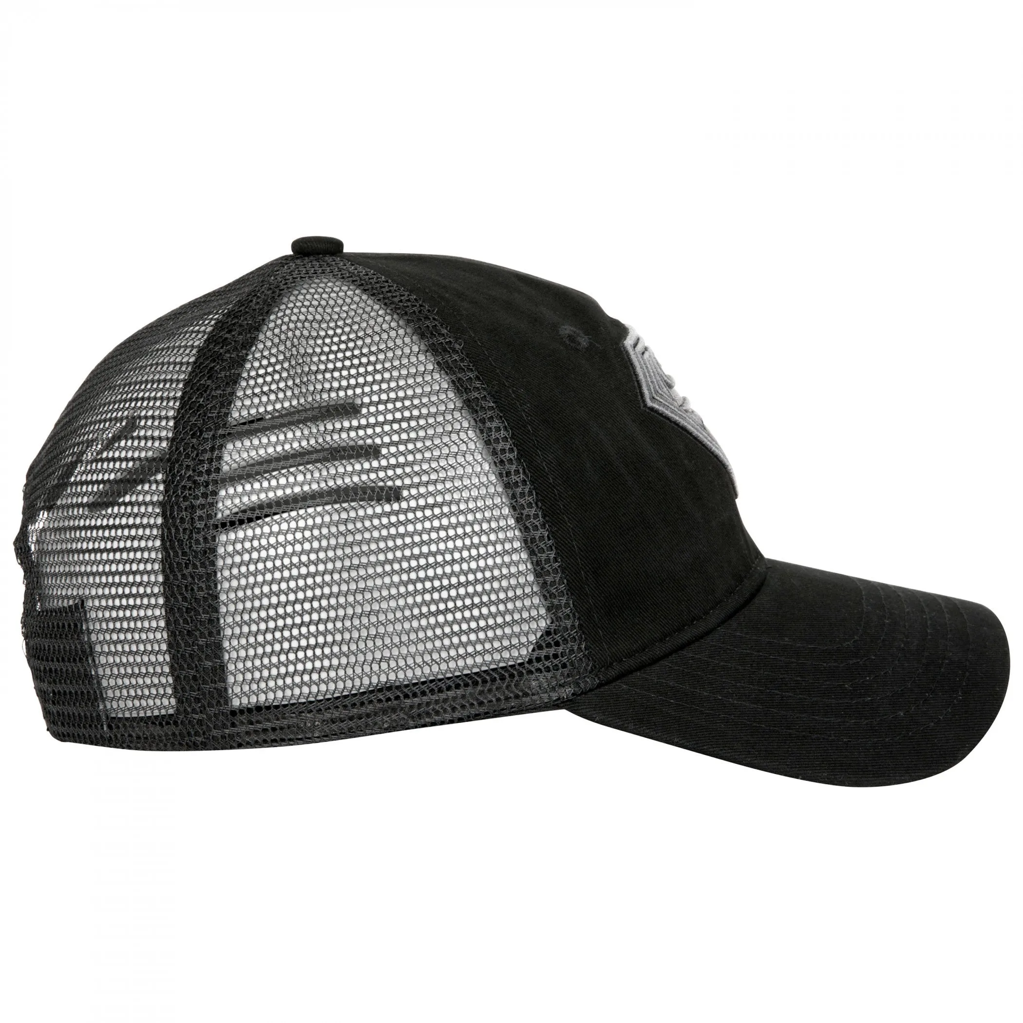 Superman Classic Symbol Black on Black Curved Brim Adjustable Dad Hat