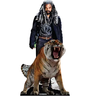 The Walking Dead Ezekiel and Shiva Cardboard Cut Out Standee