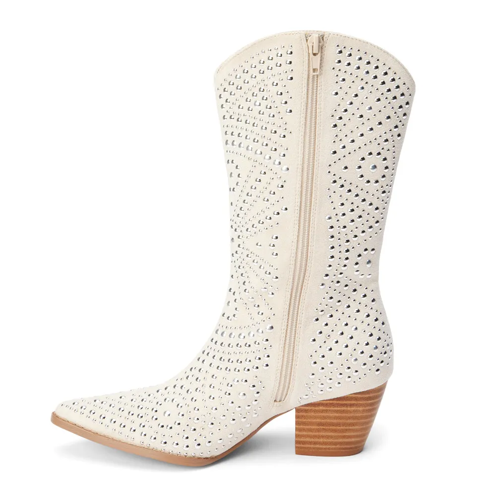 Twain Studded Zippered Pointed Toe Boots