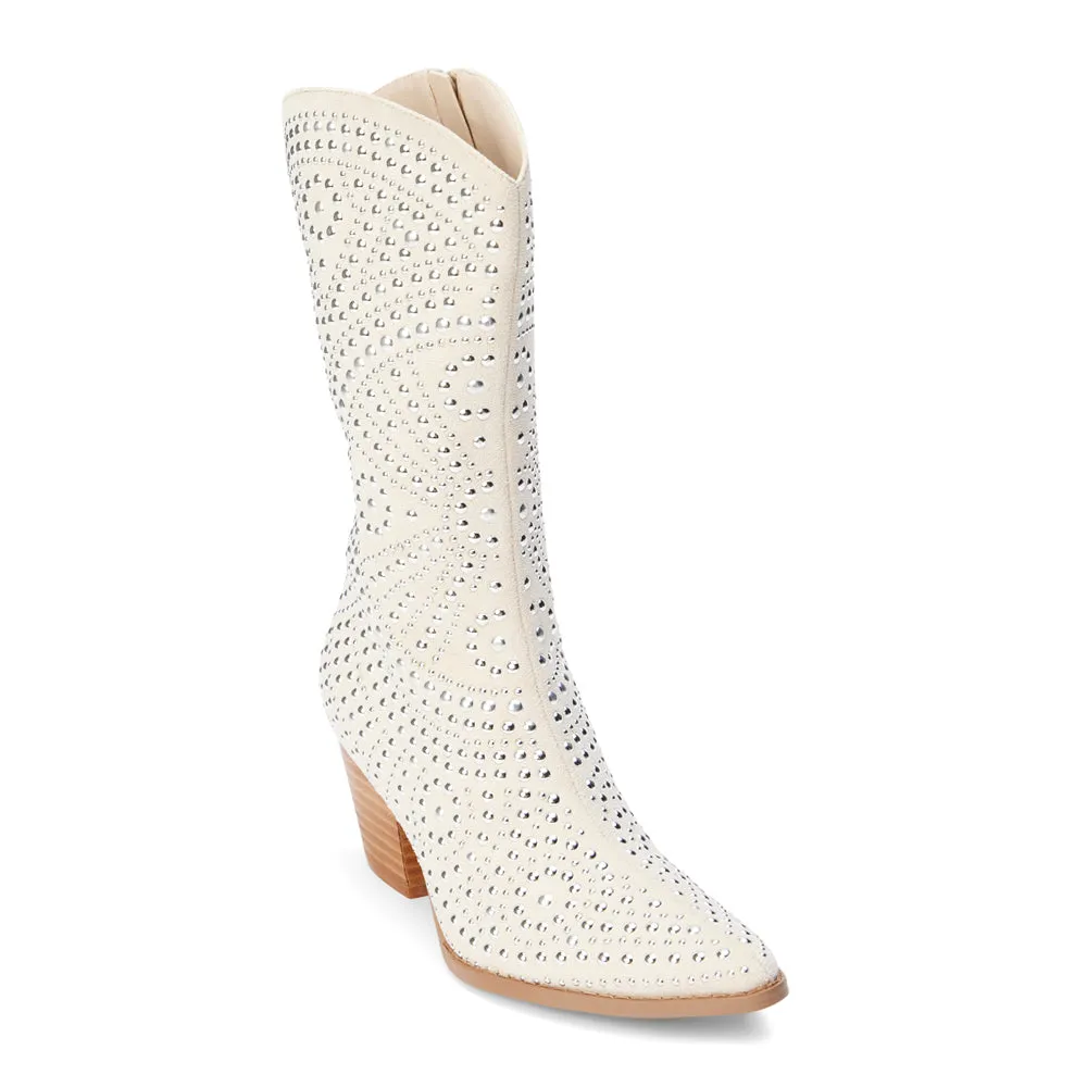 Twain Studded Zippered Pointed Toe Boots