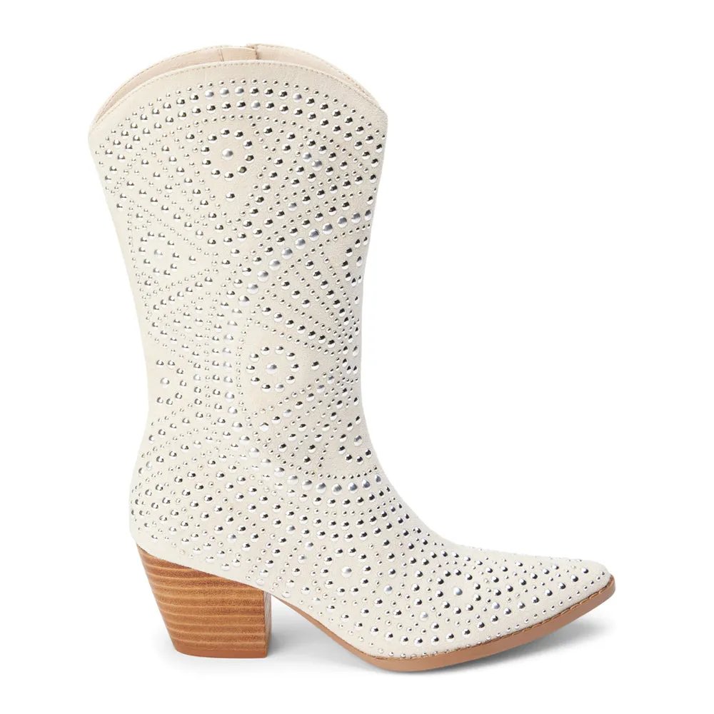 Twain Studded Zippered Pointed Toe Boots