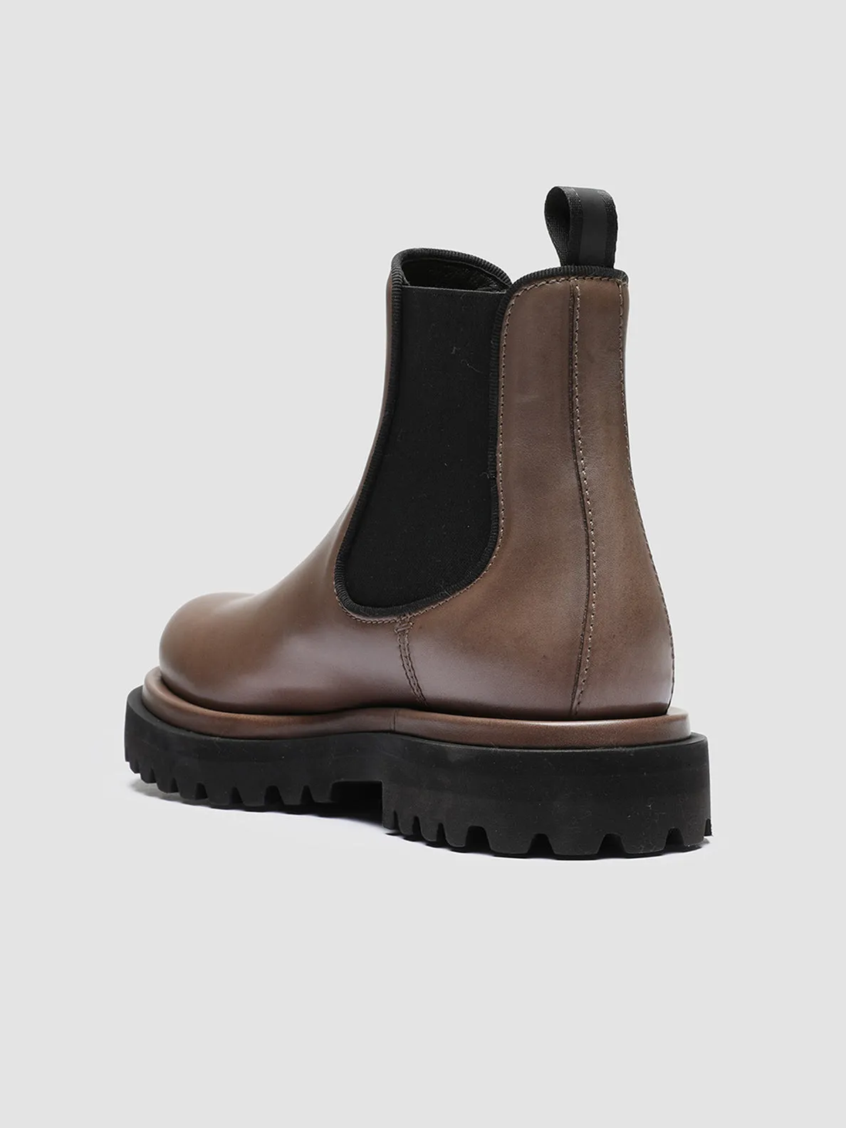 WISAL 006 - Taupe Leather Chelsea Booties