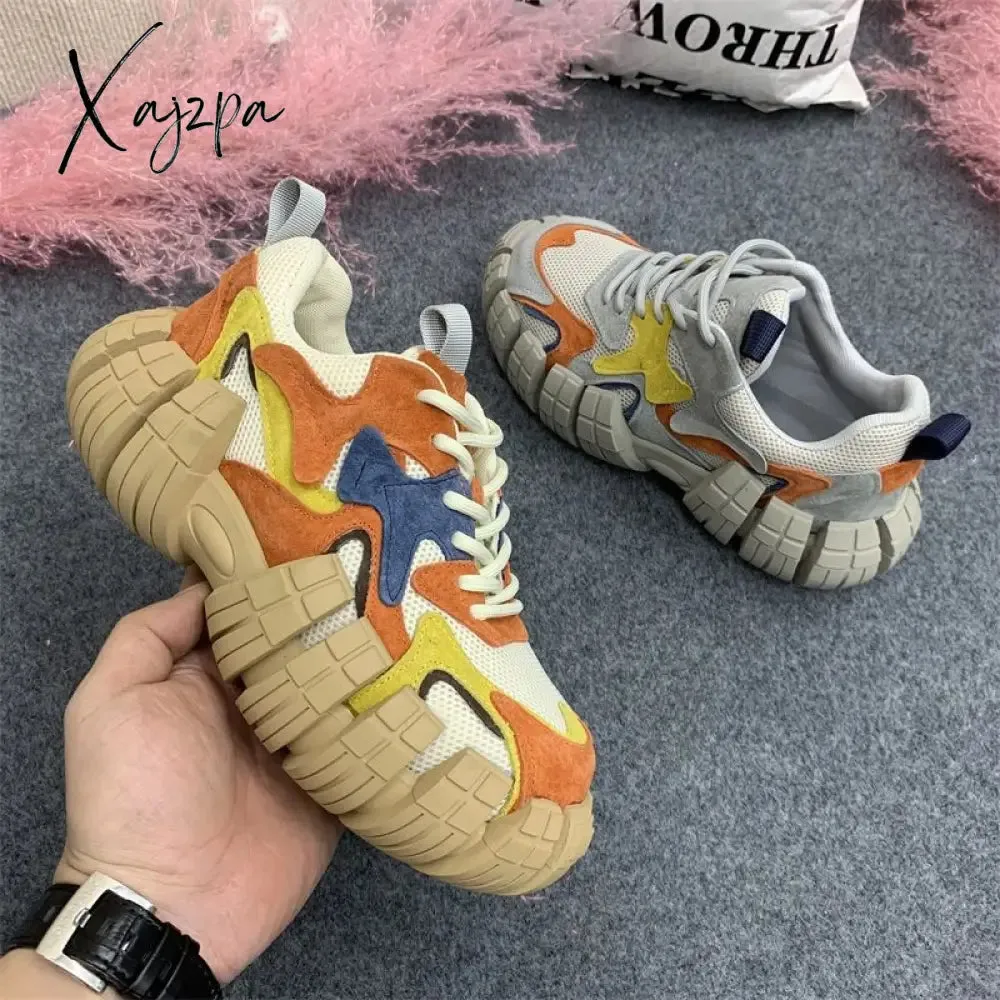 Xajzpa - 2023 Platform Mesh Sneakers Women Breathable Tennis Female Vulcanized Shoes Spring Chunky Sneakers Sports Dad Shoes Woman