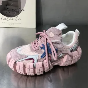 Xajzpa - 2023 Platform Mesh Sneakers Women Breathable Tennis Female Vulcanized Shoes Spring Chunky Sneakers Sports Dad Shoes Woman