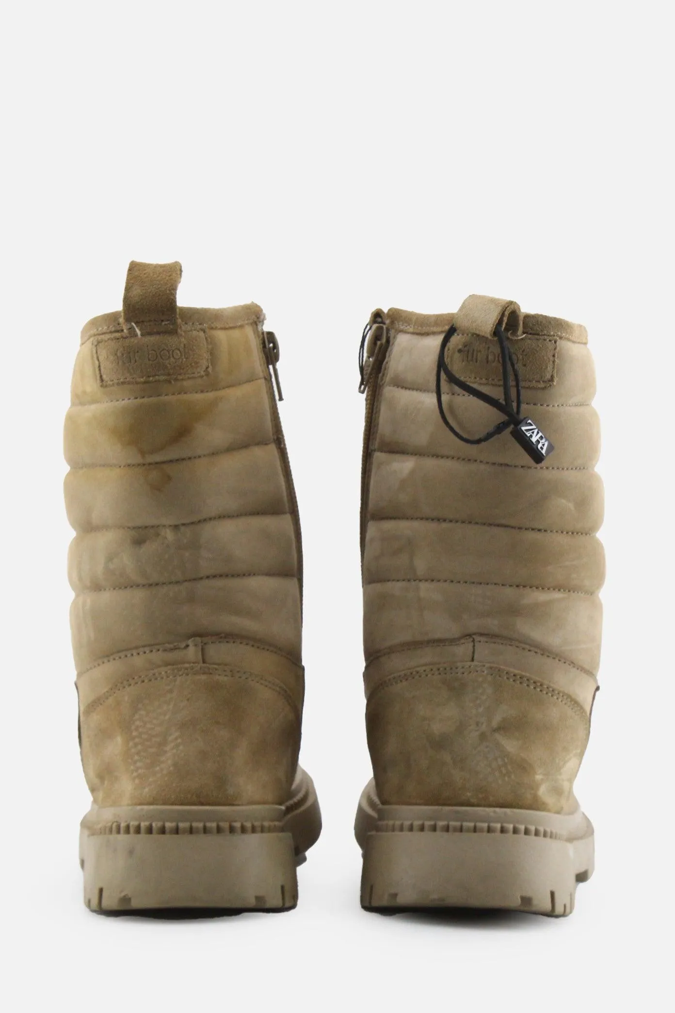 Zara Zipper Snow Ankle Boots | Suede