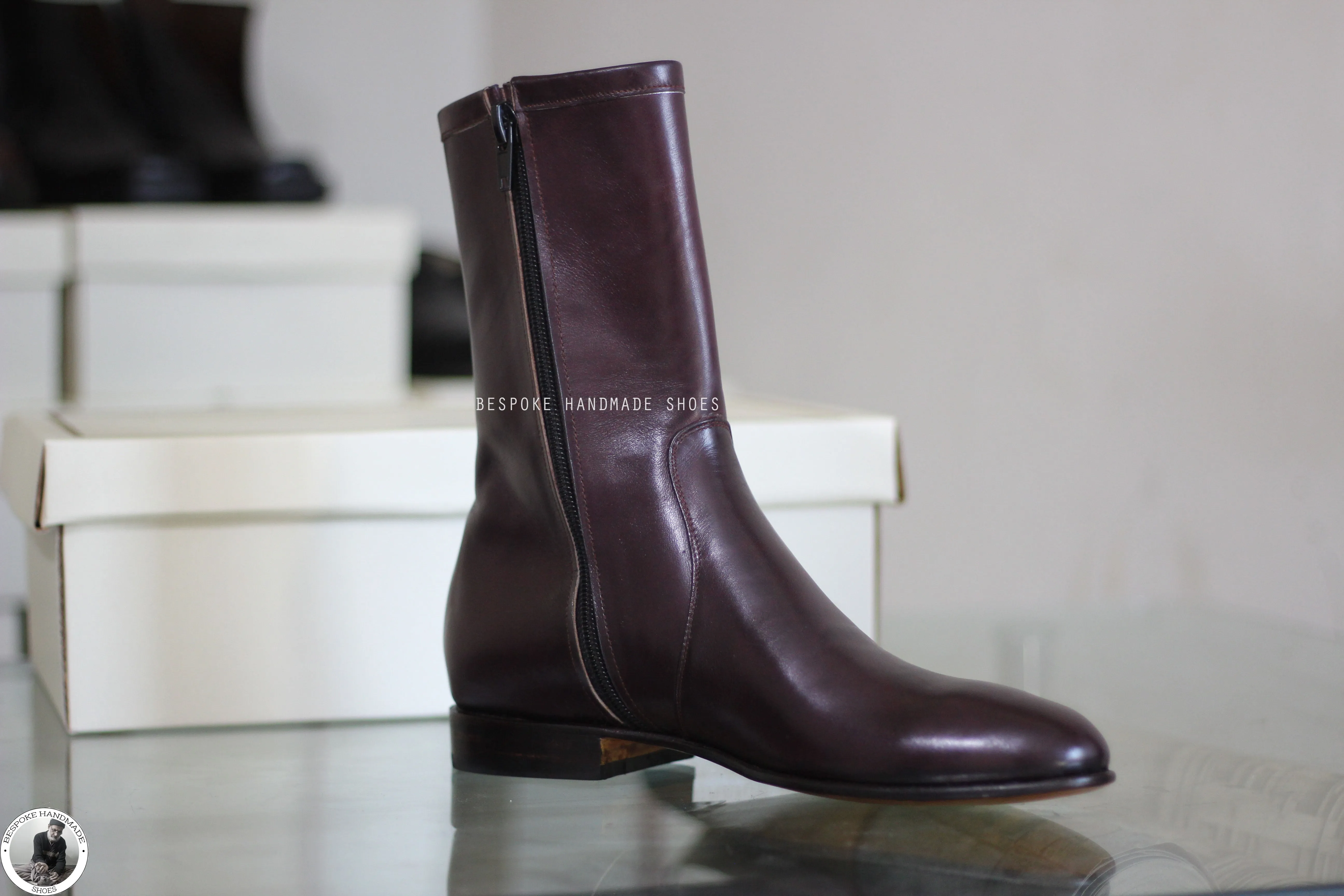 Zipper High Ankle Whole Cut Boot
